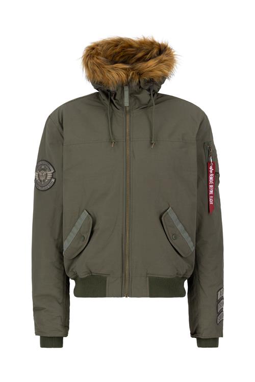 ALPHA INDUSTRIES Vinterjakke 'Arctic Guardians '  oliven / blodrød / hvid