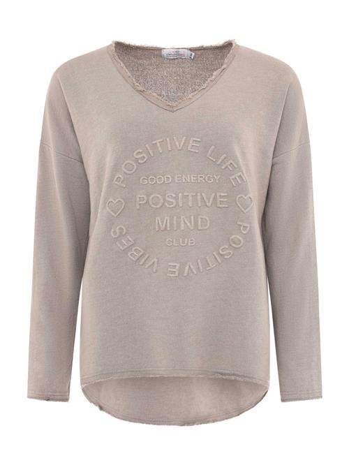 Zwillingsherz Sweatshirt 'Positive Mind'  taupe