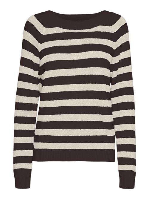 Se VERO MODA Pullover 'DOFFY'  beige / brun / mørkebrun ved About You