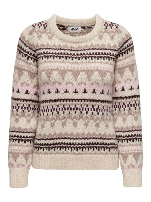 ONLY Pullover 'ONLMONTANA'  mørkebeige / mørkebrun / greige / lyserød