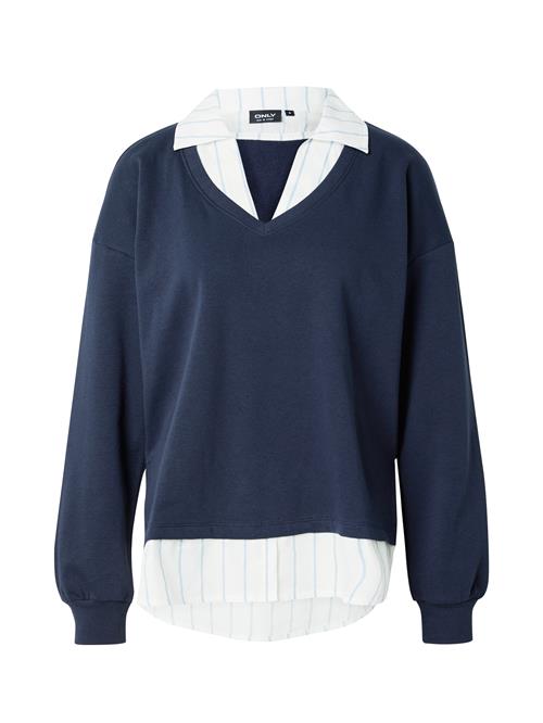 Se ONLY Sweatshirt 'ONLFEEL'  navy / lyseblå / hvid ved About You