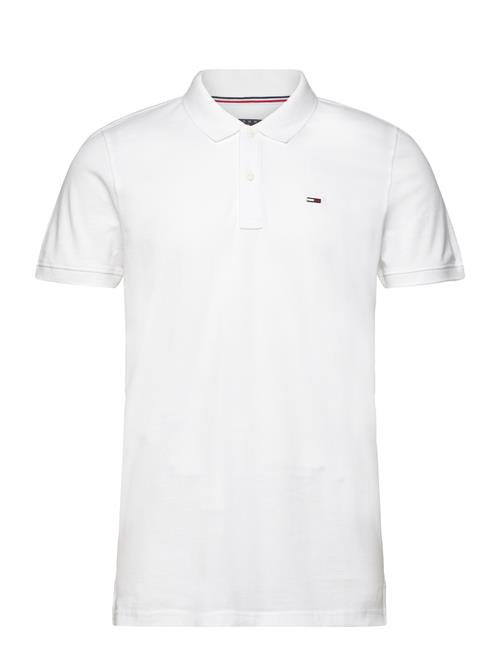 Se Tommy Jeans Tjm Slim Placket Polo Ext Tommy Jeans White ved Booztlet