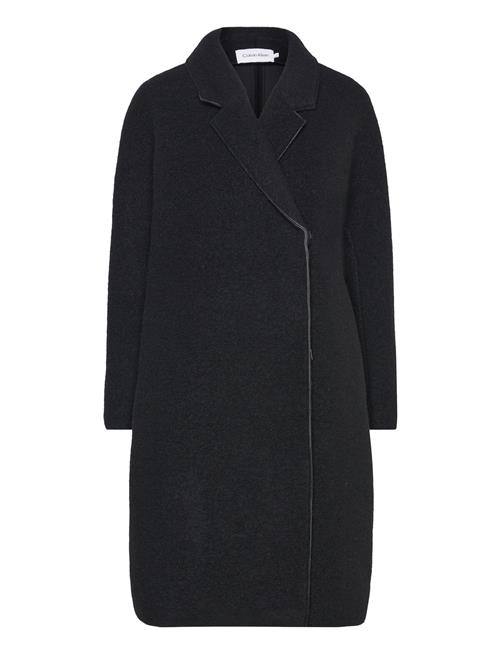 Calvin Klein Bonded Wool Cocoon Coat Calvin Klein Black