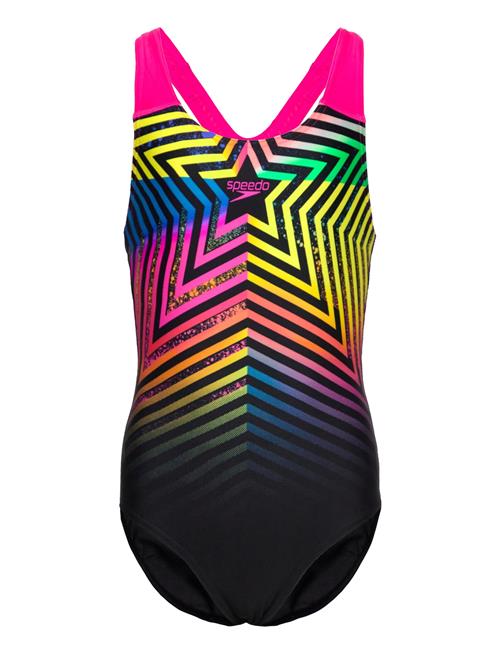 Speedo Girls Digital Placement Splashback Speedo Black