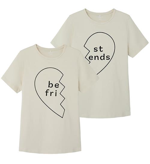 Se Name It T-shirt - NkfOfriend - 2 pak - Birch ved KidsWorld