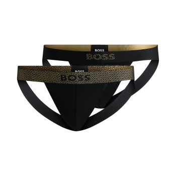 BOSS 2P Jock Strap Gift Sort/Guld bomuld Small Herre