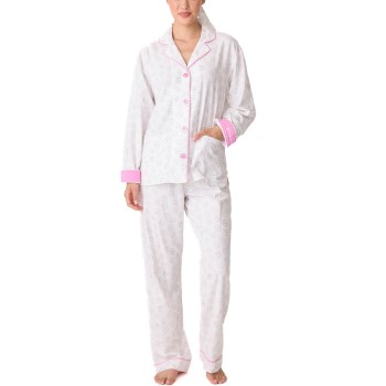 Se PJ Salvage Long Sleeve Flannel Pyjama Hvid/Rosa bomuld X-Small Dame ved Timarco