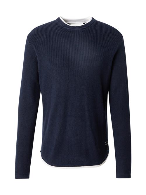 TOM TAILOR DENIM Pullover  mørkeblå / hvid