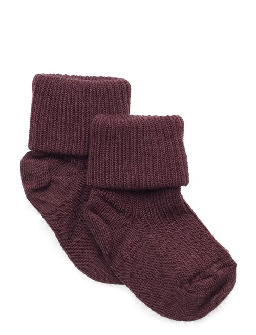 Wool Rib Baby Socks Mp Denmark Burgundy