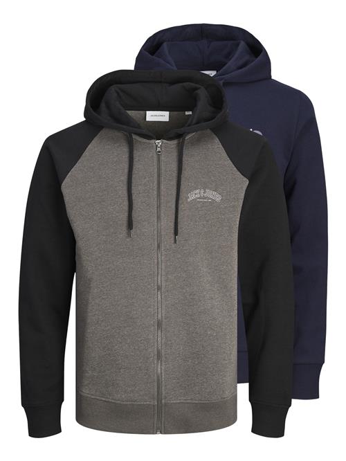 Se JACK & JONES Sweatshirt 'JJRicky JJAlvis'  blå / grå-meleret / sort / hvid ved About You