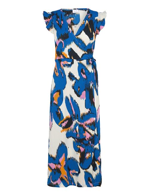 Vipeffi Lira V-Neck S/L Wrap Midi Dress Vila Patterned