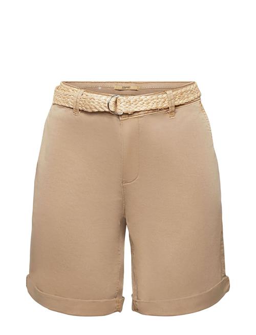 Esprit Casual Shorts With Braided Raffia Belt Esprit Casual Brown