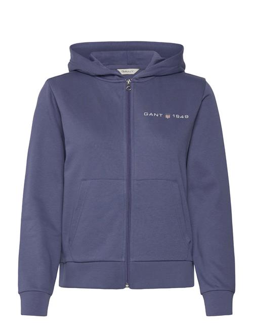 GANT Reg Printed Graphic Zip Hood GANT Blue