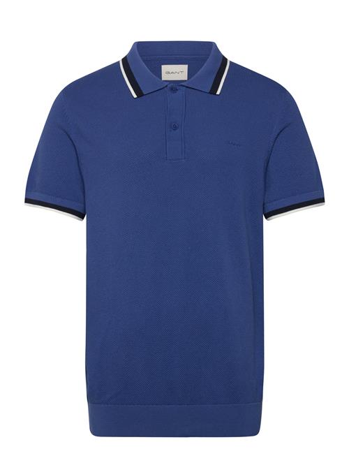 Cotton Pique Ss Polo GANT Blue