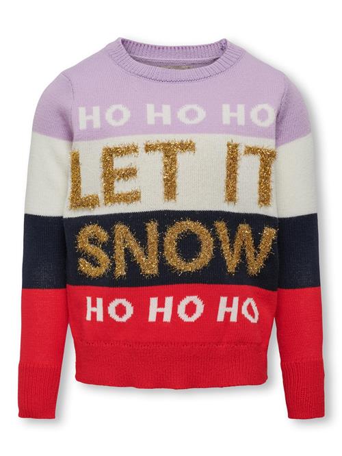 Se KIDS ONLY Pullover 'Xmas Snow'  navy / lavendel / rød / hvid ved About You