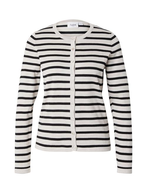 Se SAINT TROPEZ Cardigan 'Mila'  lysegrå / sort ved About You