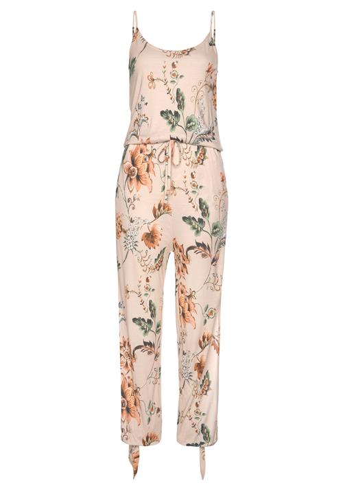 BUFFALO Jumpsuit 'Abby'  beige / mørkegrøn / orange / hvid