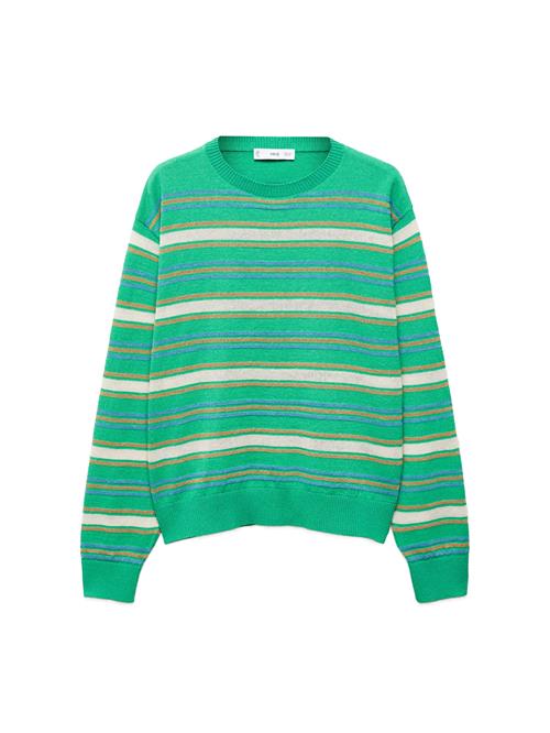 Se MANGO Pullover 'Malbo'  navy / brun / jade / hvid ved About You