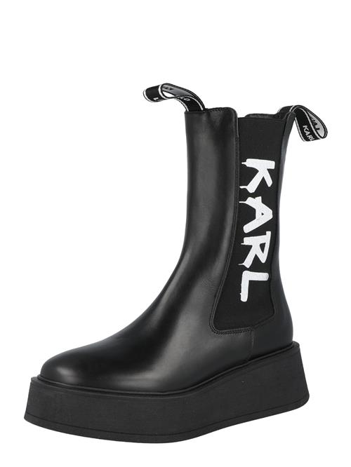 Se Karl Lagerfeld Chelsea Boots 'ZEPHYR'  sort / hvid ved About You