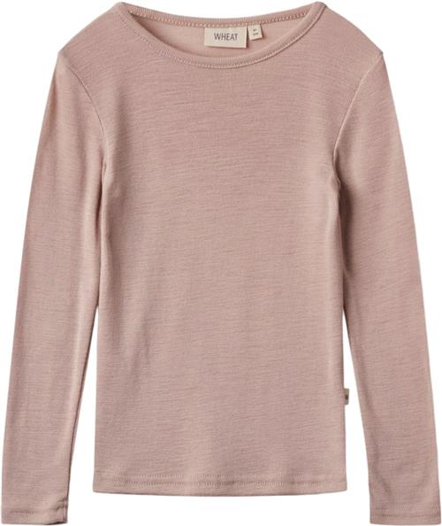 Wheat Langærmet Uld Tshirt Str 3 år / 98 cm Uld - Dry Rose Langærmede T-shirts hos Magasin