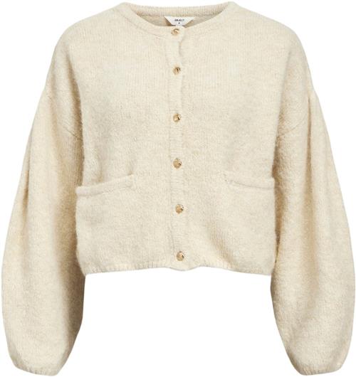 Se Object Objsaggia LO L/S Knit Cardigan 135 Kvinde White Sand/melange Sweaters Loose Fit Str L - hos Magasin ved Magasin