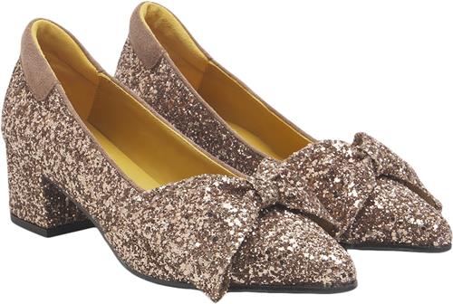 ANGULUS Sløjfepump i Funklende Glitter Kvinde 3297/3232 Clay Glitter/clay Pumps & Stiletter Str 37 - hos Magasin