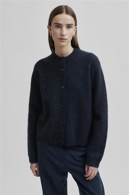 Second Female Brook Mohair Blend Knit Plain Cardigan Kvinde Vulcan Sweaters Str M Mohair - hos Magasin