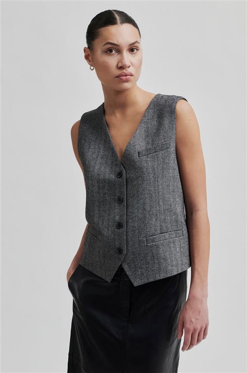 Second Female Waleria Wool Waistcoat Kvinde Black Veste Str L - hos Magasin