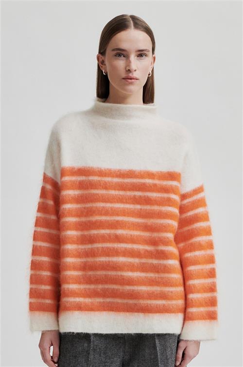 Second Female Juta Mohair Blend Knit Tneck Kvinde Pureed Pumpkin Sweaters Str XS Mohair - hos Magasin