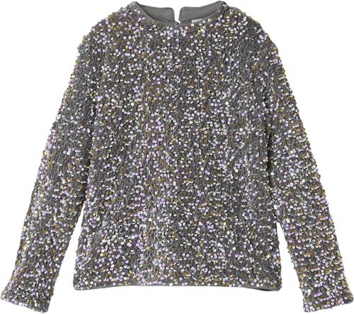 Name It Nkfrunica LS TOP RT Str 146/152 - Granite Grey/gold And White Bluser hos Magasin