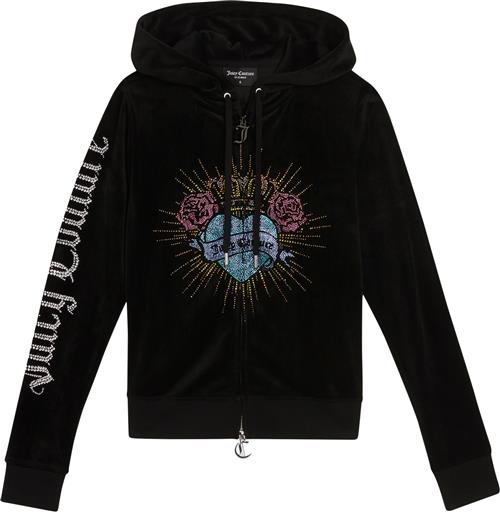 Juicy Couture Sacred Heart Robertson Hoodie Kvinde Black Langærmede Bluser Str M - Velour hos Magasin