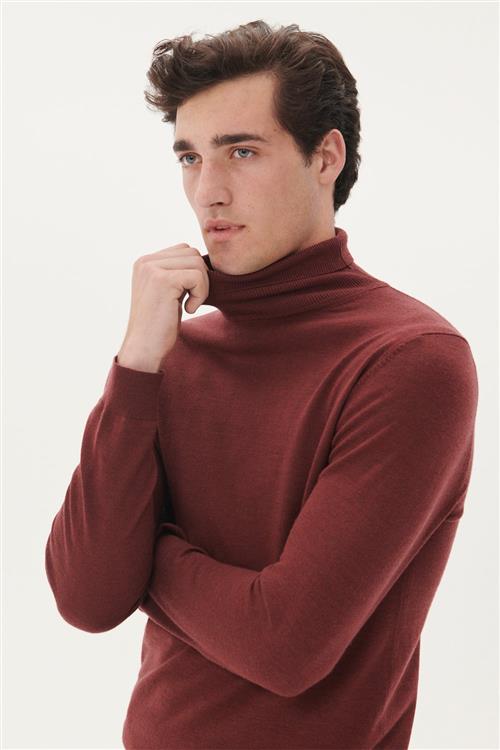 Se Matinique Maparcusman Merino Mand Bitter Chocolate Melange Turtlenecks Regular Fit Str XL Merino - hos Magasin ved Magasin