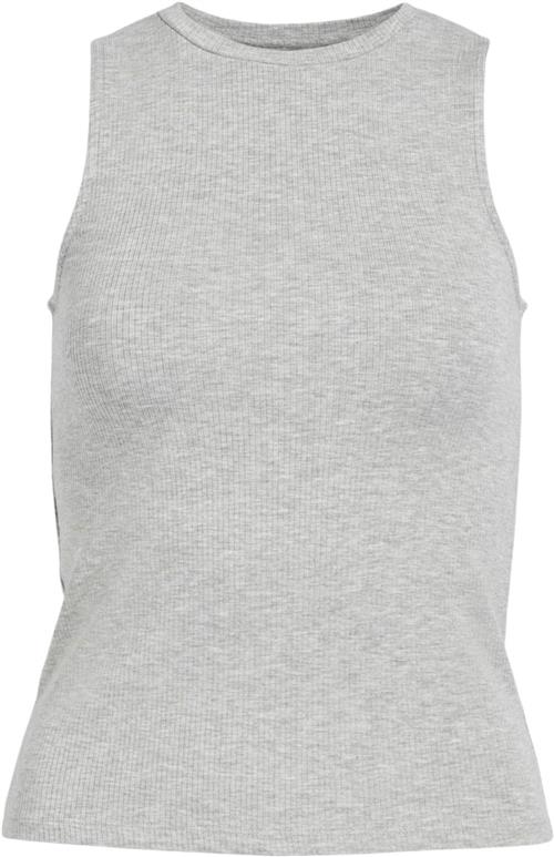 Object Objjamie S/L Tank TOP Noos Kvinde Light Grey Melange Toppe Regular Fit Str XL - hos Magasin