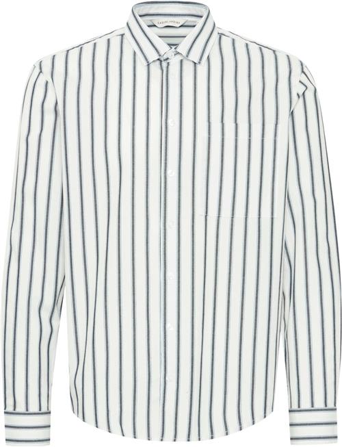 Casual Friday Cfalvin LS Dobby Striped Shirt Kvinde Snow White Skjorter Relaxed Fit Str XL - hos Magasin