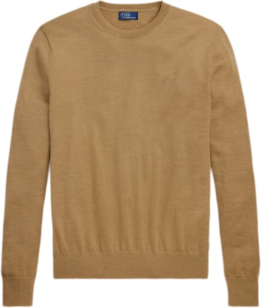 Polo Ralph Lauren 2/30 100 Merino Wllsl-plo Kvinde Collection Camel Melange Kortærmede T-shirts Str L Merino - hos Magasin