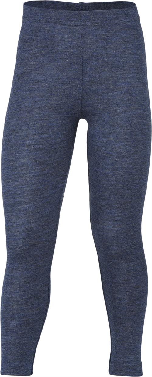 Engel Natur Children's Leggings, IVN Best Blue Mélange - 128 Str 128 - Blã¥ Meleret Leggings Uld hos Magasin