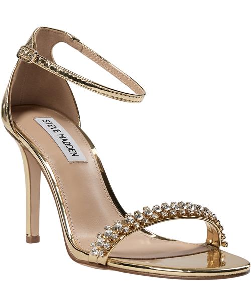 Se Steve Madden Brazenr Sandal Kvinde Gold Højhælede Sandaler Str 38 - hos Magasin ved Magasin