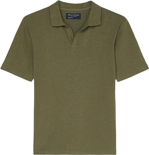 Marc O’Polo Polo, Short Sleeve, Cotton Linen mi Mand Olive Kortærmede Poloer Str S - hos Magasin