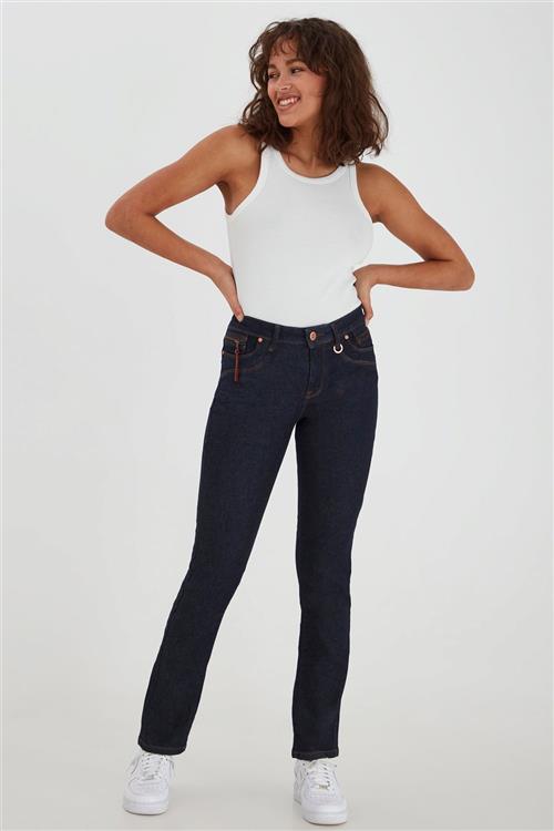 PULZ Jeans Pzkarolina HW Jeans Straight Leg Kvinde Un-washed Denim Straight Jeans Str 30/32 - Denim hos Magasin