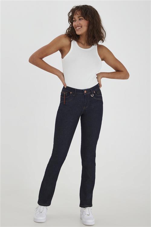 PULZ Jeans Pzkarolina HW Jeans Straight Leg Kvinde Un-washed Denim Straight Jeans Str 34/32 - Denim hos Magasin