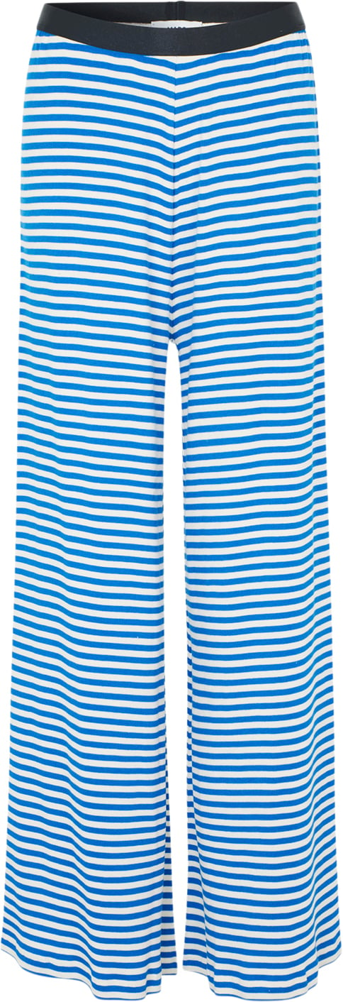 Mads Nørgaard - Copenhagen 2x2 Cotton Stripe Veran Pants Kvinde 2x2 Stripe Surf The Web/vanill Bukser Med Lige Ben Str XXL - Bomuld hos Magasin