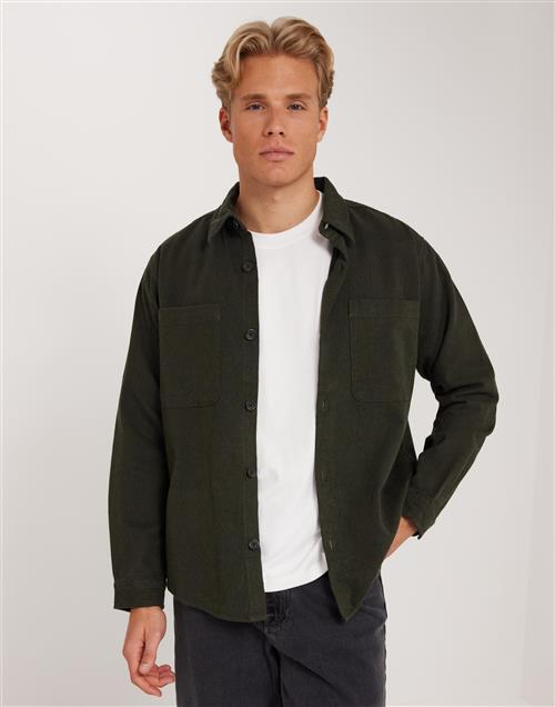 Selected Homme Slh-Heavy Twill Overshirt Ls Noos Overshirts Grøn