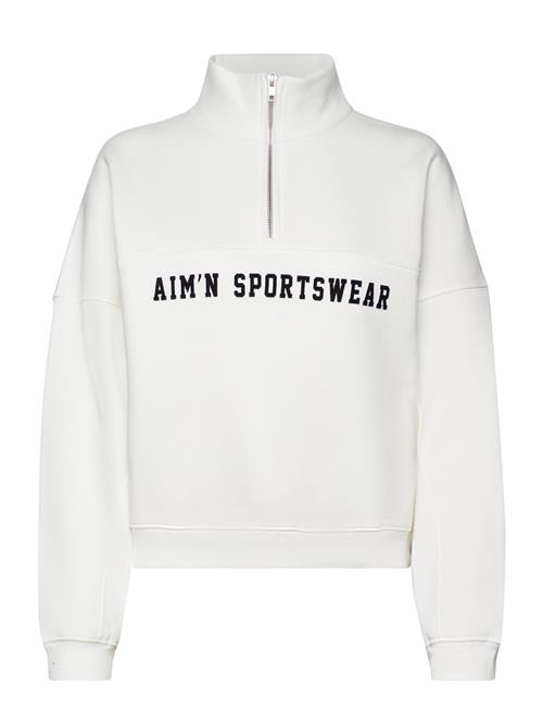 Se aim´n Varsity Sweat Half Zip Aim´n White ved Booztlet