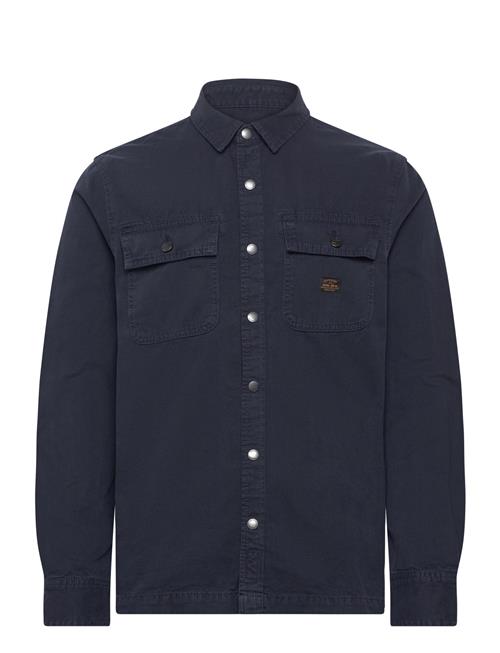 Se Superdry Canvas Workwear Overshirt Superdry Navy ved Booztlet