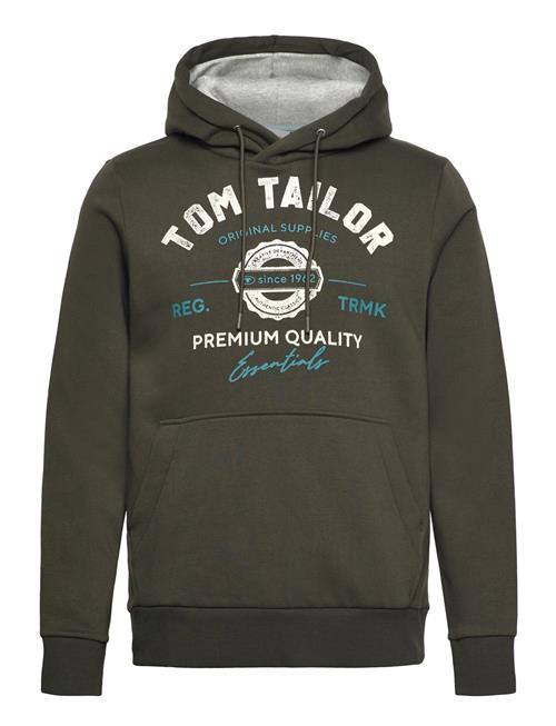 Se Tom Tailor Hoodie With Print Tom Tailor Khaki ved Booztlet