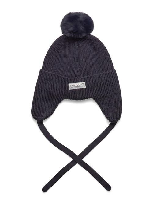 En Fant Baby Hat W. Fake Fur En Fant Navy