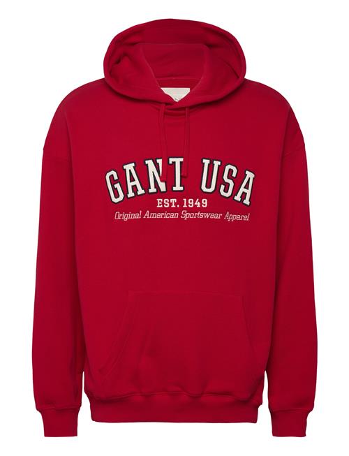 Se GANT Gant Usa Hoodie GANT Red ved Booztlet