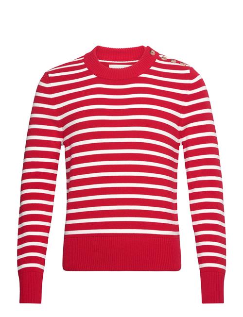 Breton Striped Shiny Cotton C-Neck GANT Red