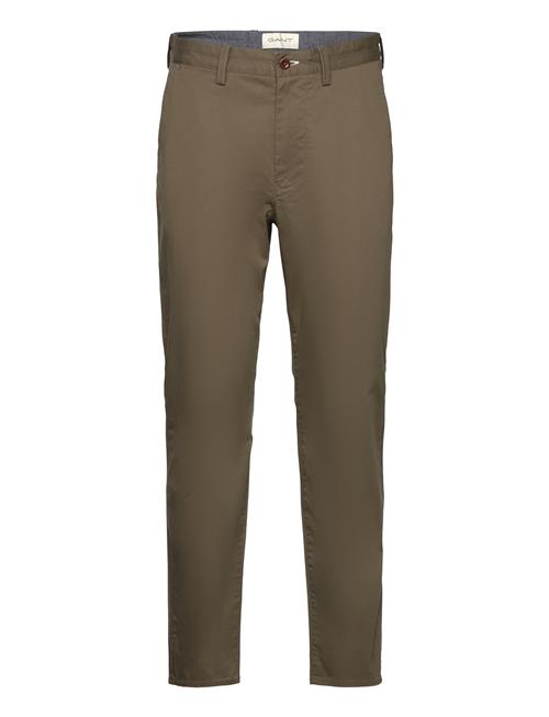 Se GANT Tapered Twill Chinos GANT Khaki ved Booztlet