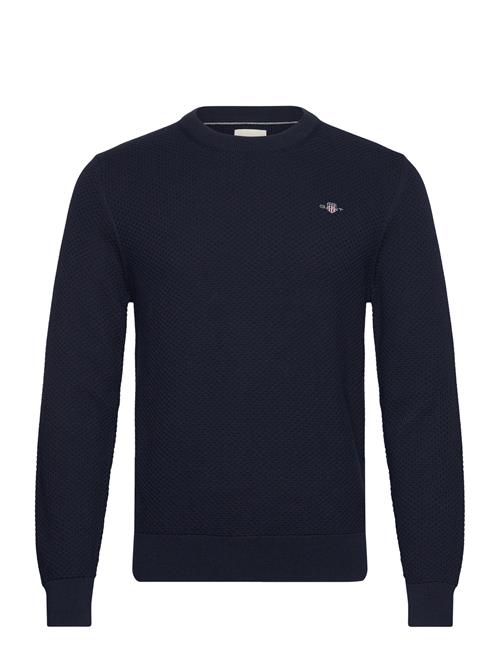 Se GANT Structured Cotton C-Neck GANT Navy ved Booztlet